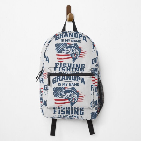 Item preview, Grandpa is my name fishing is my game American Flag Fisherman Angler Quotes designed and sold by Designer-Girl.