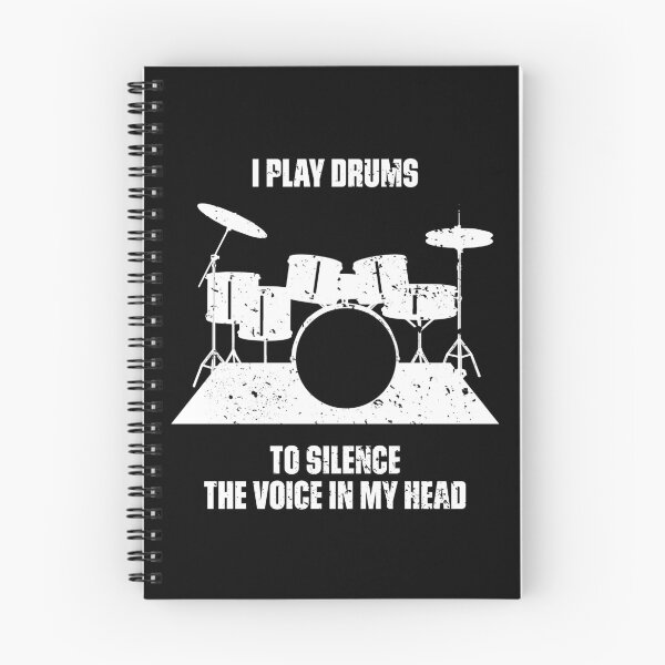 Item preview, I Play Drums To Silence The Voice In My Head Music Funny Quote Distressed designed and sold by udesignstudio.