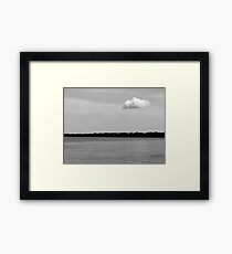 A Single Cloud Black and White Framed Print