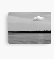 A Single Cloud Black and White Canvas Print