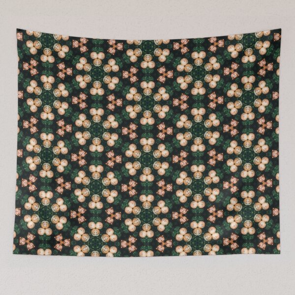 Aperçu de l'œuvre Modèle de thème orange à feuilles vertes pour la saison de Noël et d'hiver # 12 créée et vendue par The Patterns Girl.