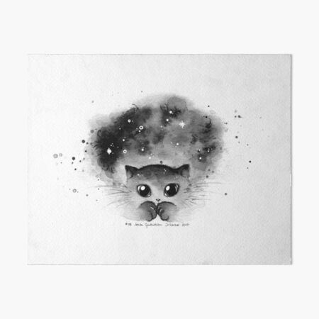Inktober 2017 - Galaxy Cat Art Board Print