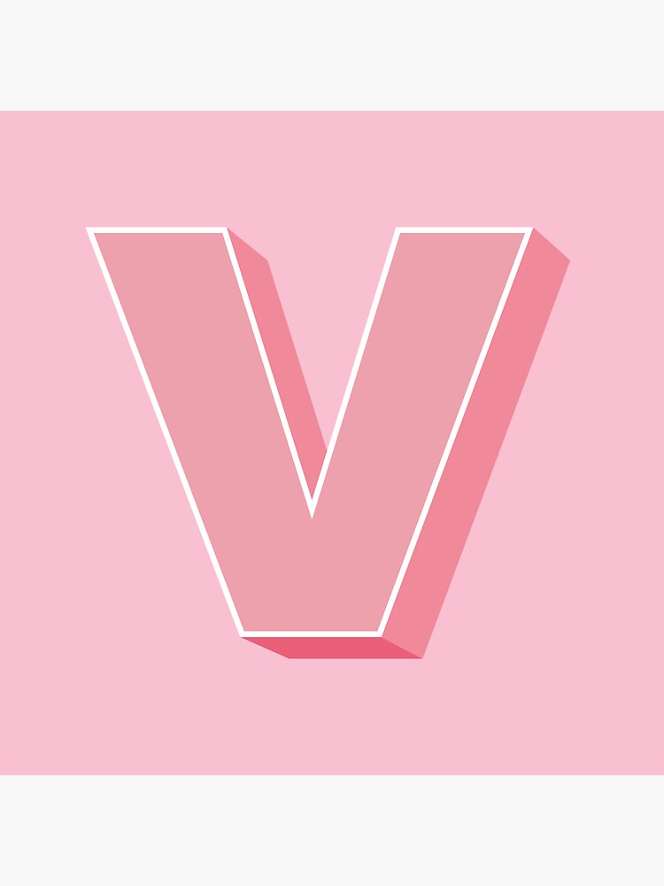 Premium PSD  Pink 3d symbol view from left letter v