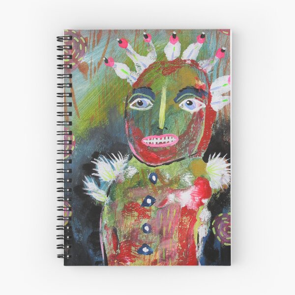 Item preview, Green Man With Fluffy Hair Expressionist Art designed and sold by BeaOutsiderArt.