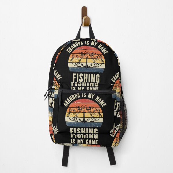 Item preview, Grandpa is my name fishing is my game Vintage Sunset Fishermen Angler Quotes designed and sold by Designer-Girl.