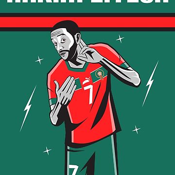 Ziyech #7 MOR Red Green 22 Football Jersey Sticker for Sale by Millustgfx