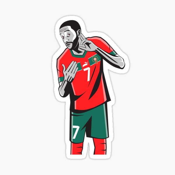 Ziyech #7 MOR Red Green 22 Football Jersey Sticker for Sale by Millustgfx