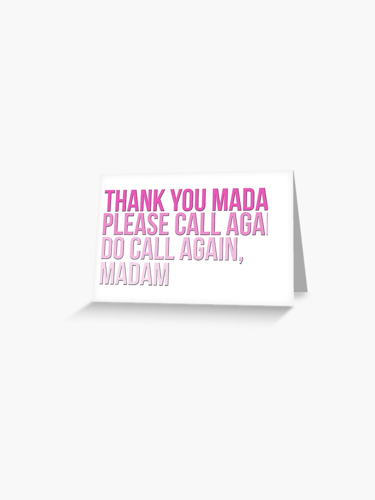 Thank You Madam She Loves Me The Musical Greeting Card By Gilmorealtomare Redbubble