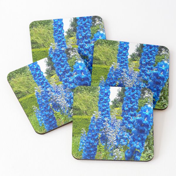 Item preview, Bright blue delphiniums in a country garden. designed and sold by claireseyeview.