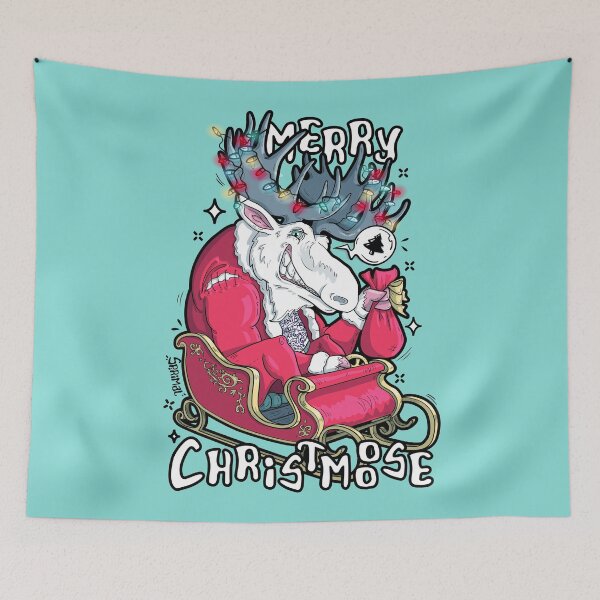 Item preview, Merry Christmoose moose and Christmas pun designed and sold by SPIRIMAL.
