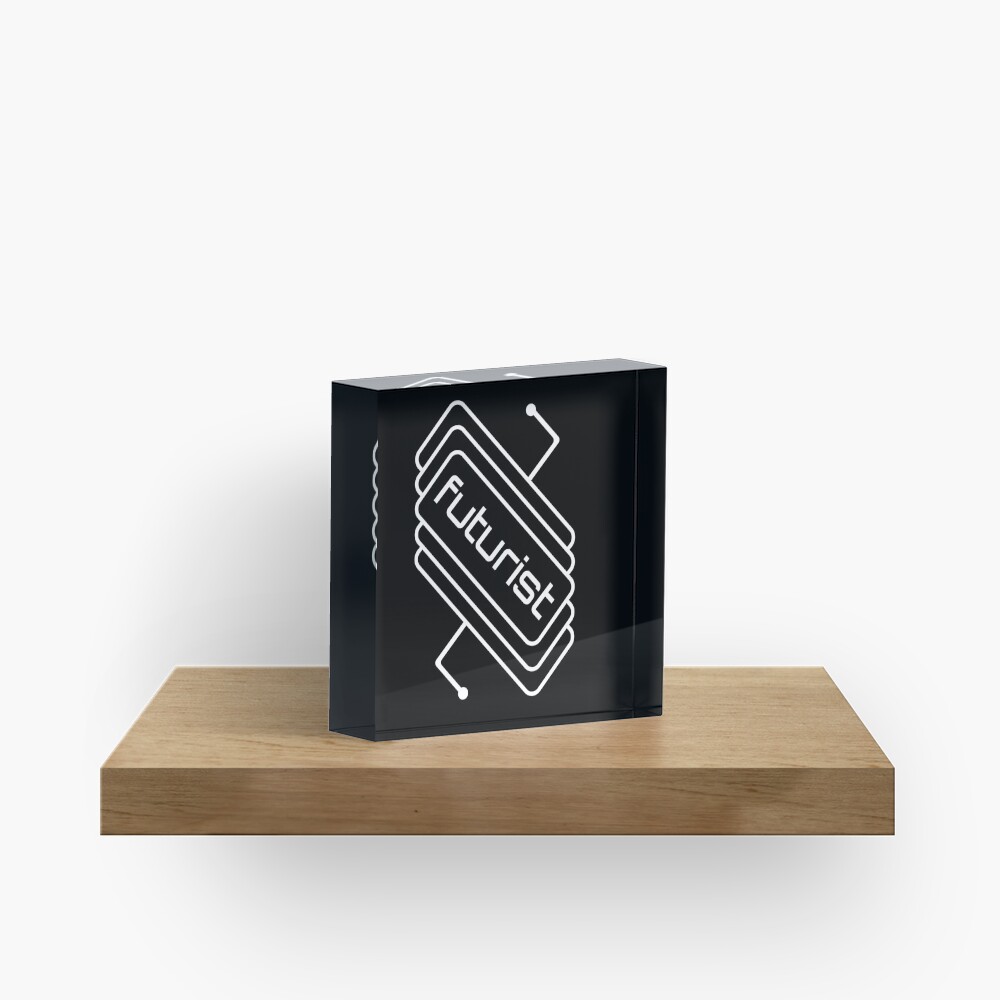 Futurist Circuit Acrylic Block