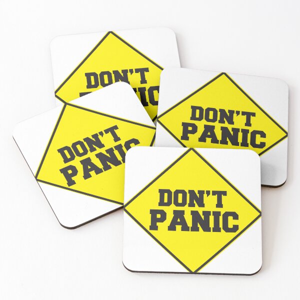 Item preview, Don't Panic Yellow Caution Sign designed and sold by Mannoucha ⭐⭐⭐⭐⭐ ( 1,978 reviews ).