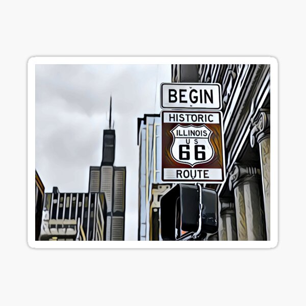 Item preview, Historic Route 66 starting point sign in Chicago designed and sold by IvryCXR.
