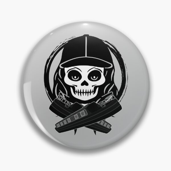 Artikelvorschau, Gongoozler-Frauenschädel und gekreuztes Narrowboats-Schwarz-Logo entworfen und verkauft von Nuletto.
