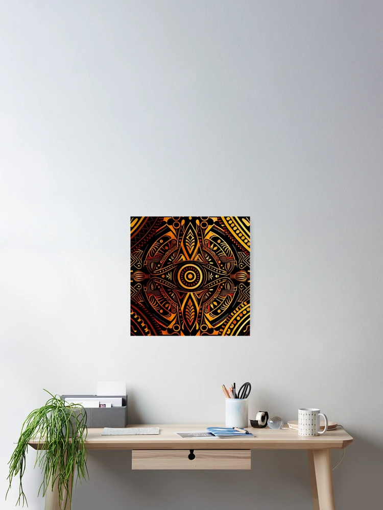 Imagen 2 de 3, Póster con la obra Aggressive Imagined African Pattern Digital Painting, diseñada y vendida por CodeAndColors.