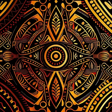 Imagen de la obra Aggressive Imagined African Pattern Digital Painting de CodeAndColors