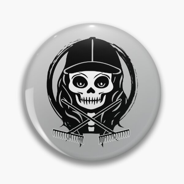 Item preview, Landscaper Female Skull and Crossed Rakes Black Logo designed and sold by Nuletto.