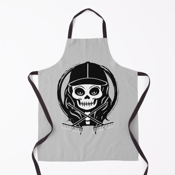 Item preview, Landscaper Female Skull and Crossed Rakes Black Logo designed and sold by Nuletto.