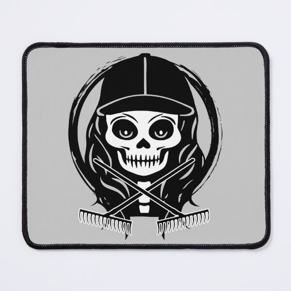 Item preview, Landscaper Female Skull and Crossed Rakes Black Logo designed and sold by Nuletto.