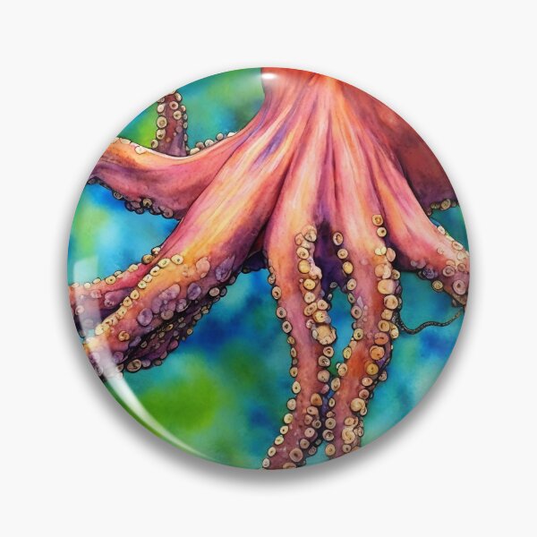 Artikelvorschau, Octopus highly detailed watercolor painting entworfen und verkauft von DrawItOnce.