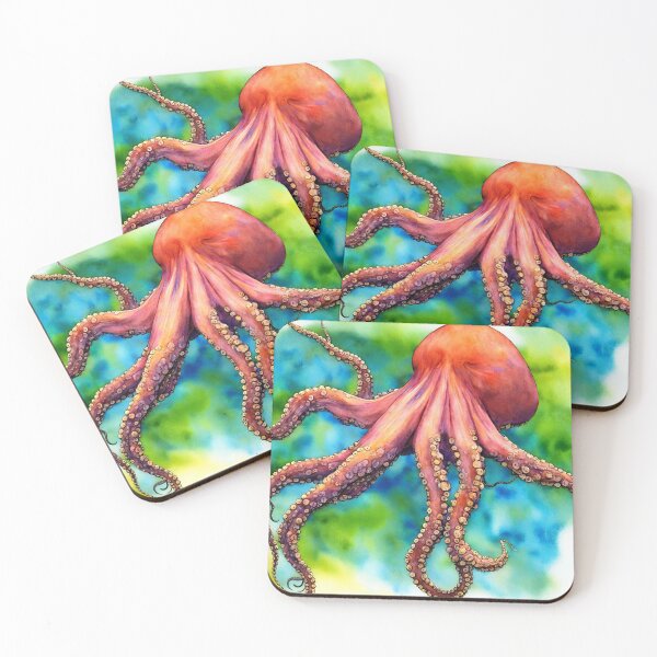 Item preview, Octopus highly detailed watercolor painting designed and sold by DrawItOnce.