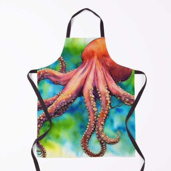 Item preview, Octopus highly detailed watercolor painting designed and sold by DrawItOnce.