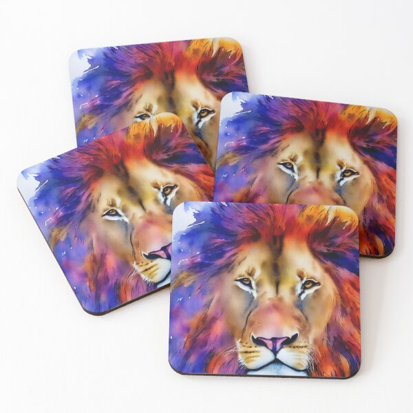 Item preview, Lion highly detailed watercolor painting designed and sold by DrawItOnce.