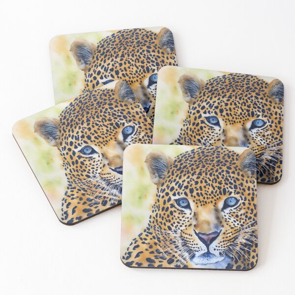 Item preview, Leopard highly detailed watercolor painting designed and sold by DrawItOnce.