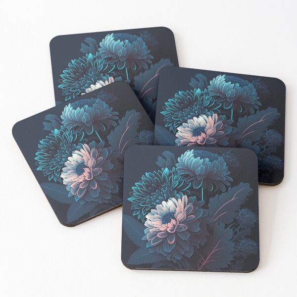 Item preview, Flowers in neon colors on a dark background designed and sold by randrdesign.