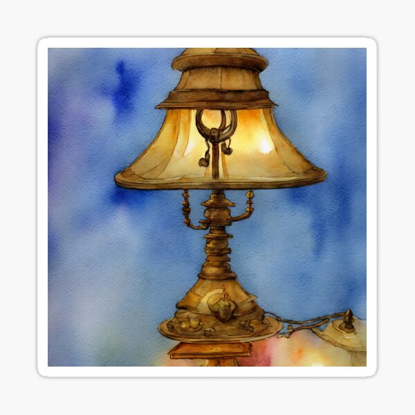 Item preview, Lamp highly detailed watercolor painting designed and sold by DrawItOnce.