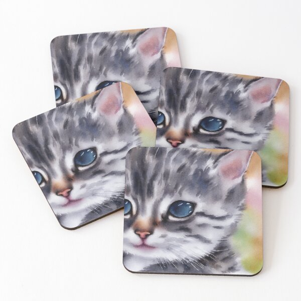 Item preview, Kitten highly detailed watercolor painting designed and sold by DrawItOnce.