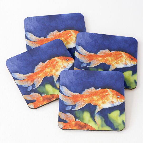Item preview, goldfish highly detailed watercolor painting designed and sold by DrawItOnce.