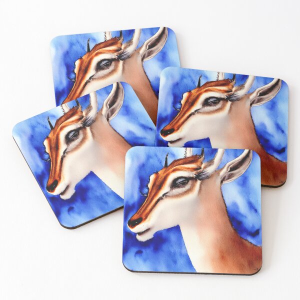 Item preview, Gazelle highly detailed watercolor painting designed and sold by DrawItOnce.
