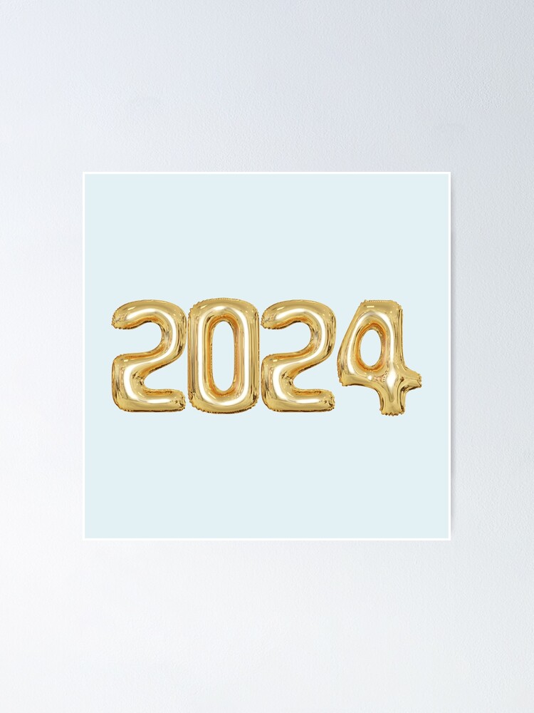 2024 Year Gold Foil Balloon Style Sticker for Sale by teeworthy