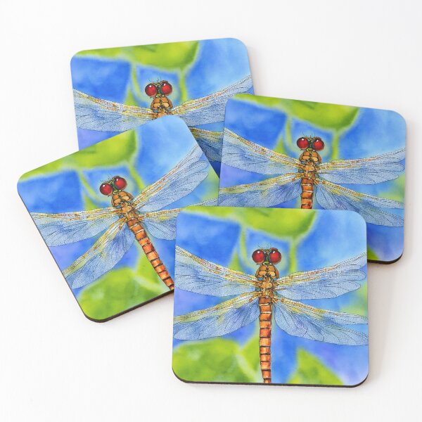 Item preview, Dragonfly highly detailed watercolor painting designed and sold by DrawItOnce.