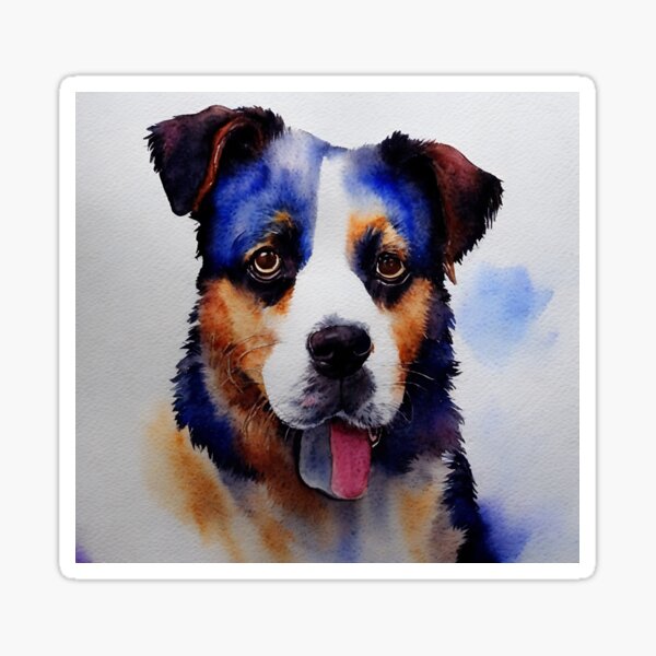 Item preview, Dog highly detailed watercolor painting designed and sold by DrawItOnce.