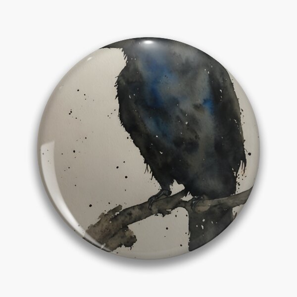 Artikelvorschau, Crow highly detailed watercolor painting entworfen und verkauft von DrawItOnce.