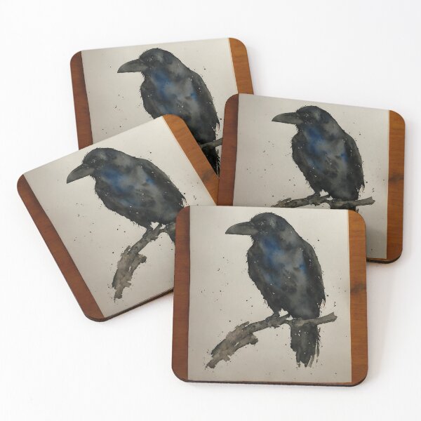 Artikelvorschau, Crow highly detailed watercolor painting entworfen und verkauft von DrawItOnce.