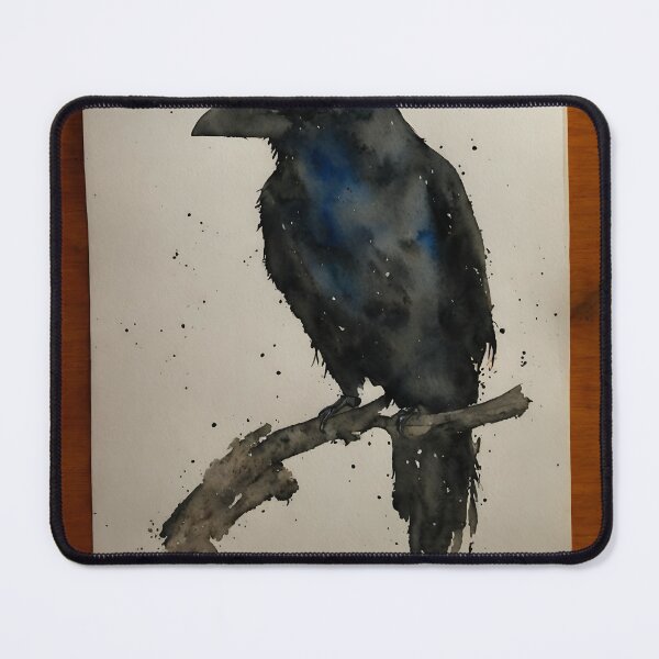 Artikelvorschau, Crow highly detailed watercolor painting entworfen und verkauft von DrawItOnce.