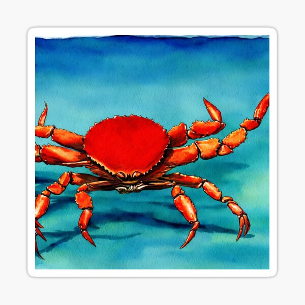 Item preview, Crab highly detailed watercolor painting designed and sold by DrawItOnce.