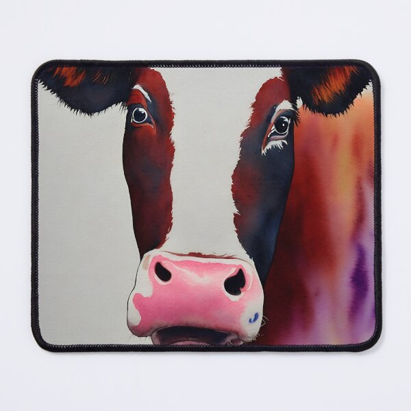 Artikelvorschau, Cow highly detailed watercolor painting entworfen und verkauft von DrawItOnce.