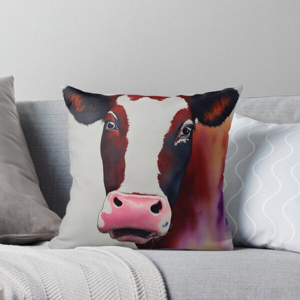 Aperçu de l'œuvre Cow highly detailed watercolor painting créée et vendue par DrawItOnce.