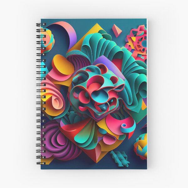 Item preview, Three Dimensional Colorful Maximalist Pattern Digital Painting designed and sold by CodeAndColors.
