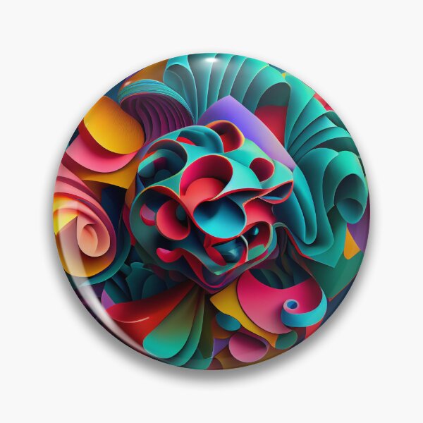Item preview, Three Dimensional Colorful Maximalist Pattern Digital Painting designed and sold by CodeAndColors.