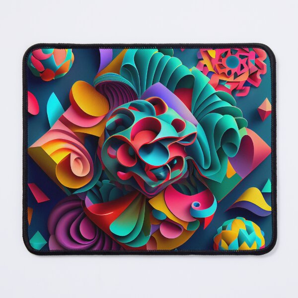 Item preview, Three Dimensional Colorful Maximalist Pattern Digital Painting designed and sold by CodeAndColors.