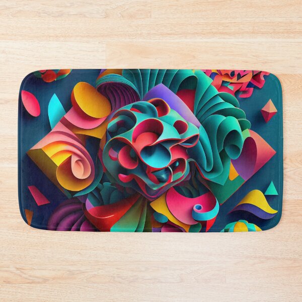 Item preview, Three Dimensional Colorful Maximalist Pattern Digital Painting designed and sold by CodeAndColors.