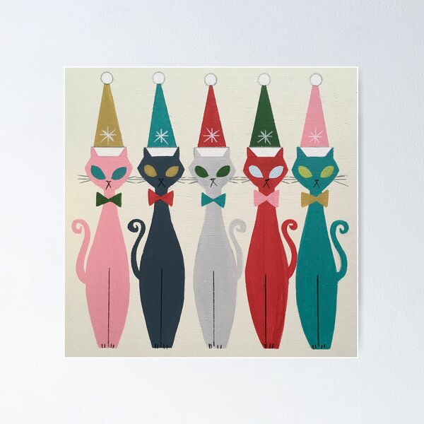 Item preview, Multicolor Kitty Santa designed and sold by elgatogomez.