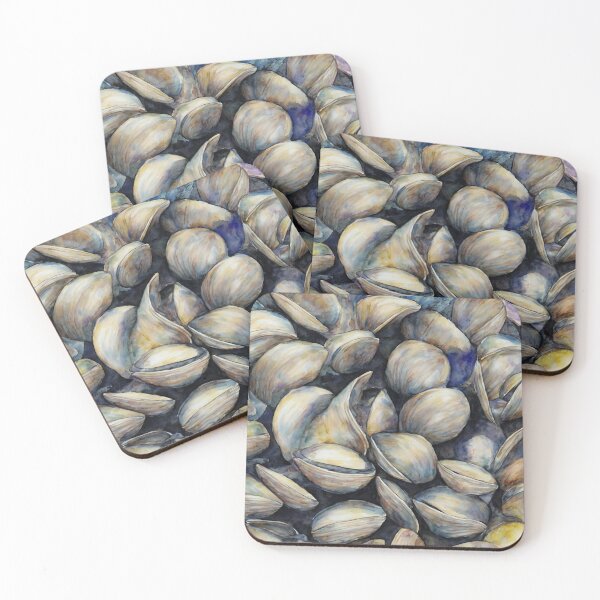 Item preview, Clams highly detailed watercolor painting designed and sold by DrawItOnce.