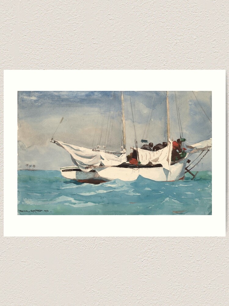"Winslow Homer Key West, Hauling Anchor 1903" Art Print by