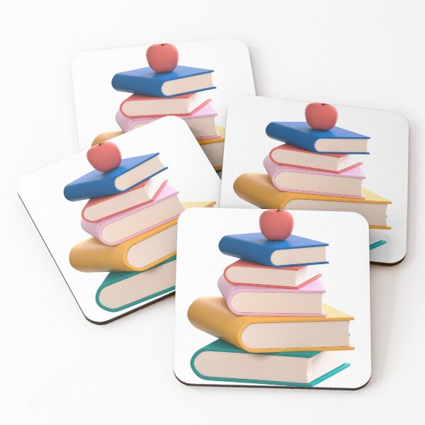 Item preview, 3D School Elements Composition Stacked Books and Apple designed and sold by ItsBubbleTea.